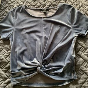 Velvet Tie Front Crop